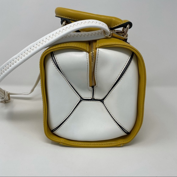 Italian Structured Crossbody Mustard Yellow Purse - Picture 8 of 12